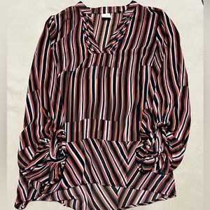 CAbi Multicolor striped Blue/Green/Orange Blouse  5519 Small *Price Drop*